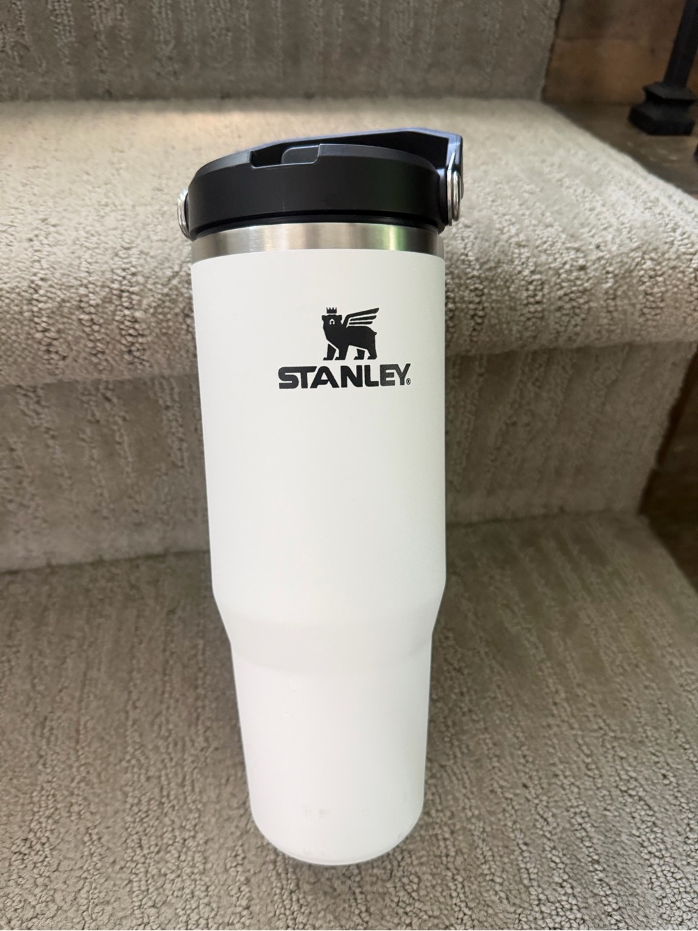Stanley Chalk White Travel Tumbler with Black Lid